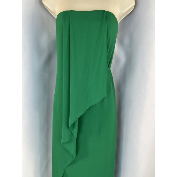 NWT BCBGMAXAZRIA Green Draped Front Strapless Gown $298 - Picture 4 of 12